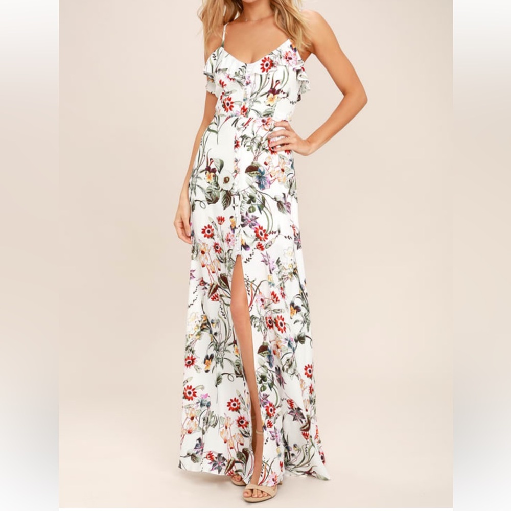 White floral maxi
